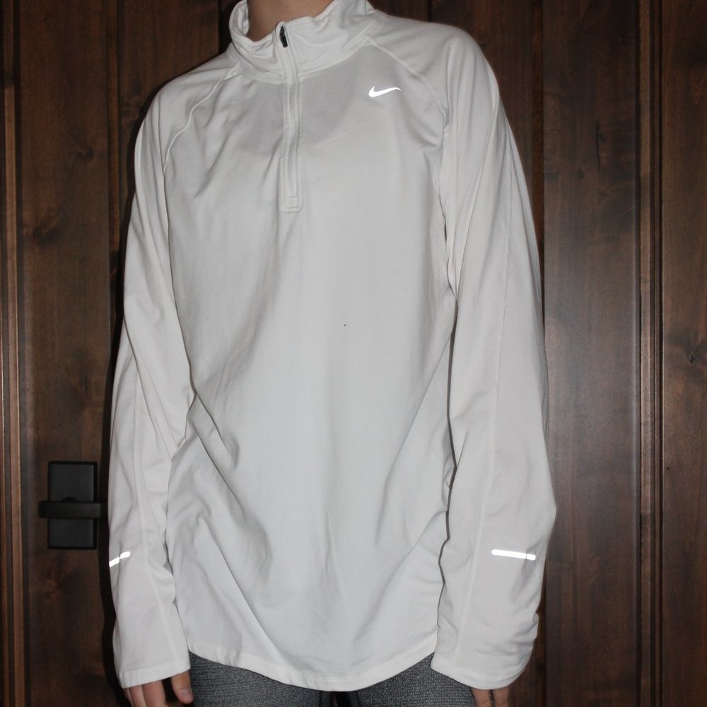 Nike DriFit White Quarter Zip